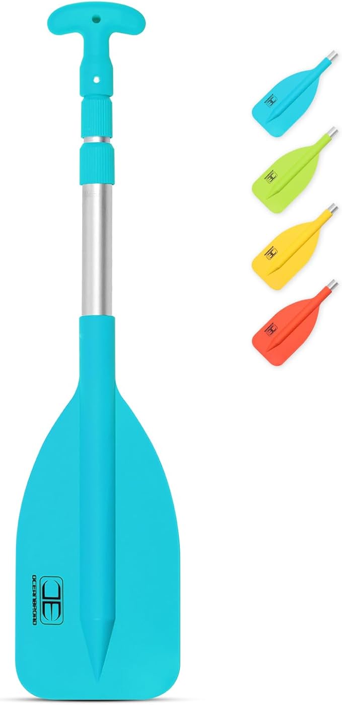 OCEANBROAD Telescoping Emergency Paddle 21''-42''(Assembling Required)/26''-54'' Aluminium Shaft for Kayaking Boating Canoeing River Tubing