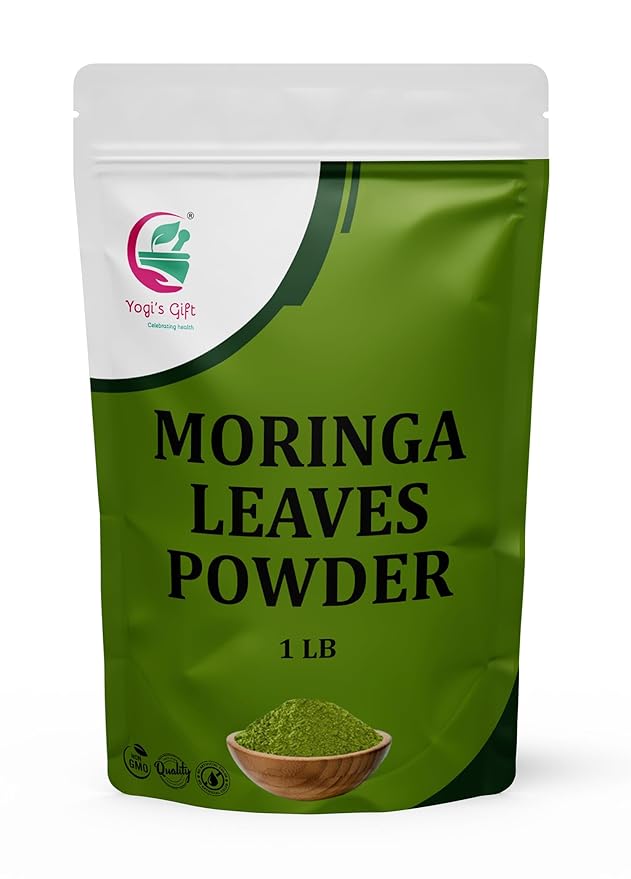 Moringa Powder 1 LB, 100% Pure & Natural Moringa Leaf Powder, Premium Quality for Smoothies & Tea, Resealable Bag for Freshness - By Yogiโs Giftยฎ