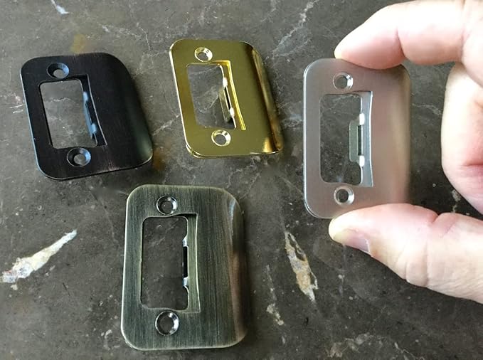 4-Pack Gator Door Latch Restorer - Strike Plate (Antique Brass)