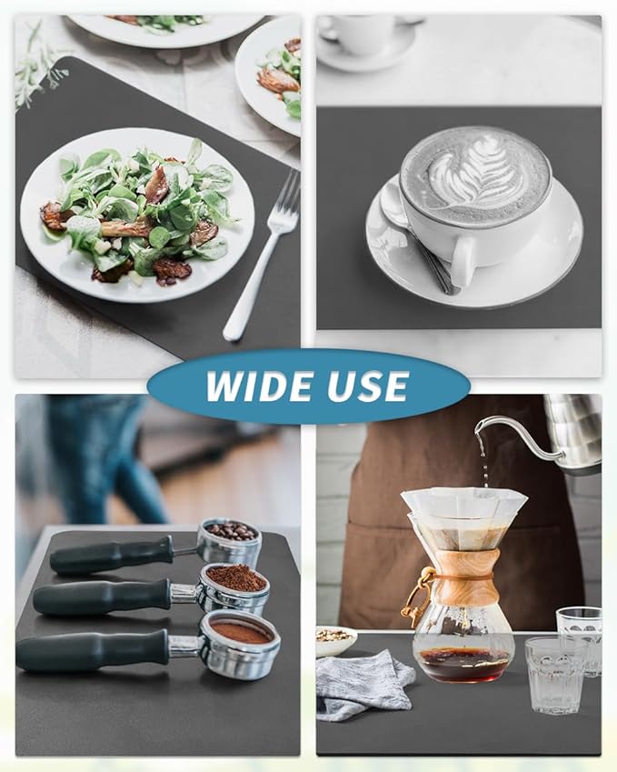AMOAMI Coffee Mat - Hide Stain Rubber Backed Absorbent Dish Drying Mat for Kitchen Counter - Fits Under Coffee Maker or Machine