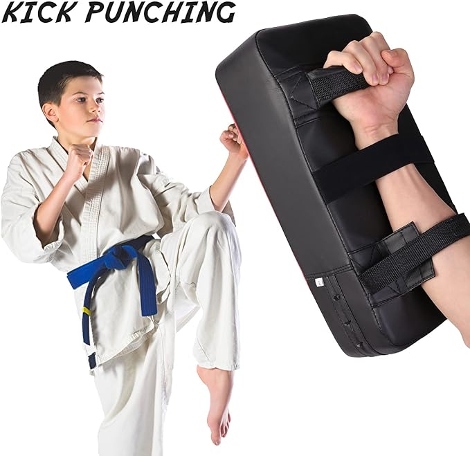 Odoland 3-in-1 Kids Youth Boxing Set - Punching Mitts, Kick Pads, Gloves for Boxing, Kickboxing, Karate, Muay Thai, MMA Training