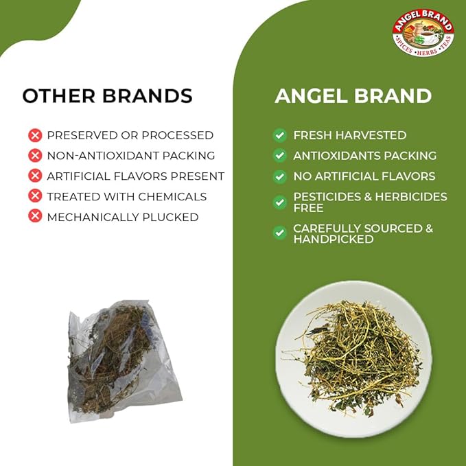 Angel Brand Dried Cerasse Leaves 0.25 0z Pouch Pack of 3 - Melon Bitter Leaf Spice Derived from Melon Plant - Provides Health Benefits - Offers Slightly Bitter & Robust Flavor