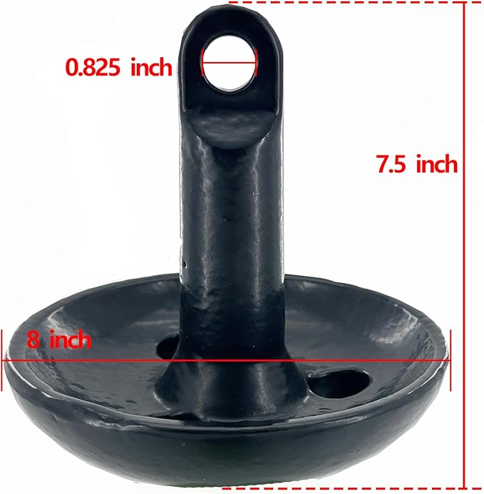 XIALUO Marine Mushroom Anchor Kit 12 lb Black PE Coated Kayak Anchor Accessories with 50 ft Rope for Fishing Kayaks, Canoe, Jet Ski, SUP Paddle Board and Small Boats