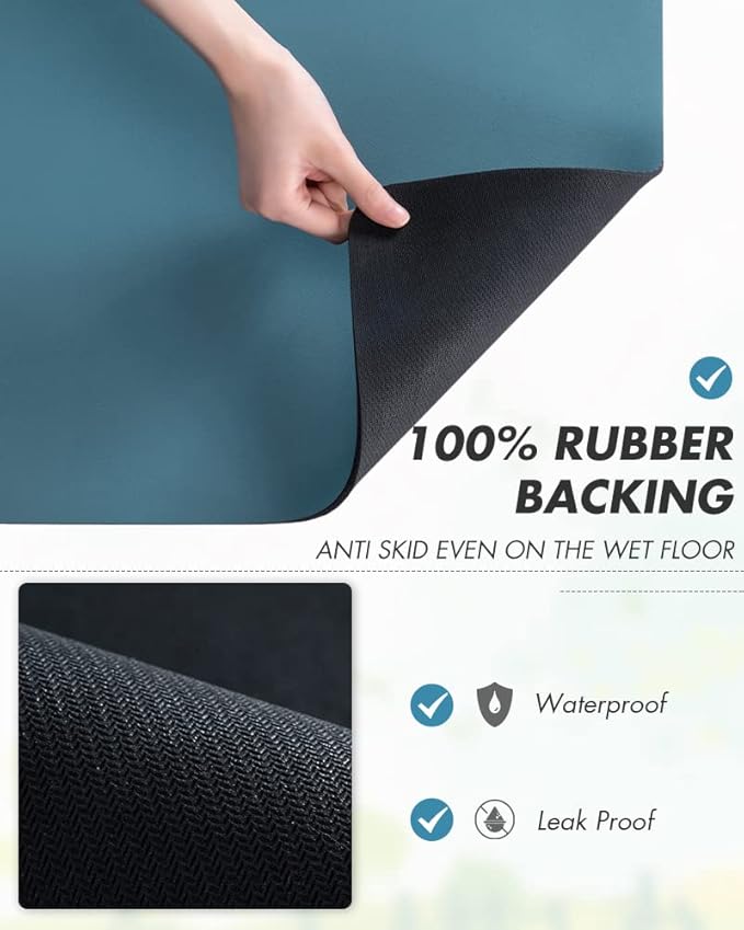 AMOAMI Coffee Mat - Hide Stain Rubber Backed Absorbent Dish Drying Mat for Kitchen Counter - Bar Accessories Fit Under Coffee Maker, Machine, Pot, Espresso Machine, Dish Rack