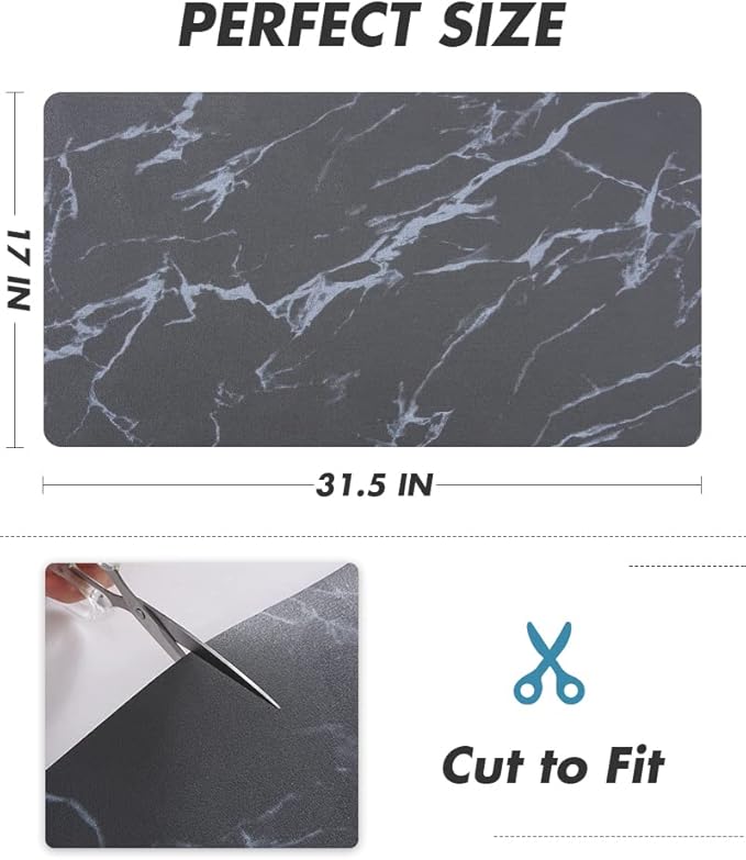 AMOAMI-Coffee Mat Hide Stain Rubber Backed Absorbent Dish Drying Mat for Kitchen Counter-Coffee Bar Accessories Fit Under Maker Machine Pot Espresso Machine Dish Rack