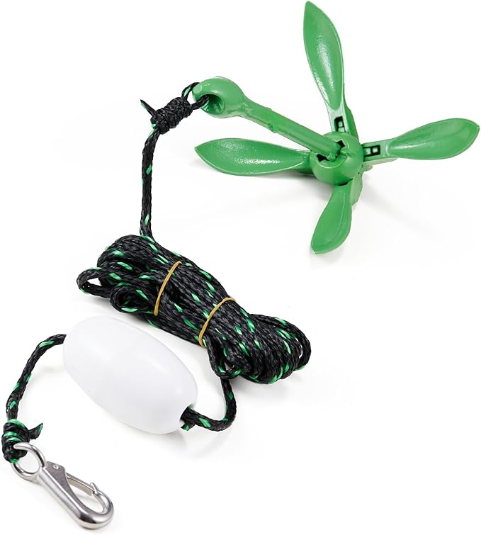 VEVOR Kayak Anchor Kit, 3.5 lb Paddle Board Anchor Kit with 26.2 ft/8 m Rope and Buoy, Folding Small Boat Anchor with Storage Bag and Snap Hook, Kayak Accessories for Kayaks, Small Boats, Canoes