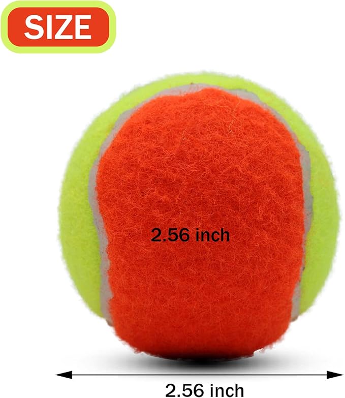 Tennis Balls, 12 Pack 50% Low Compression Stage Tennis Ball for Beginners Youth Kids Training Practicing with Mesh Bag for Easy Transport (Orange)
