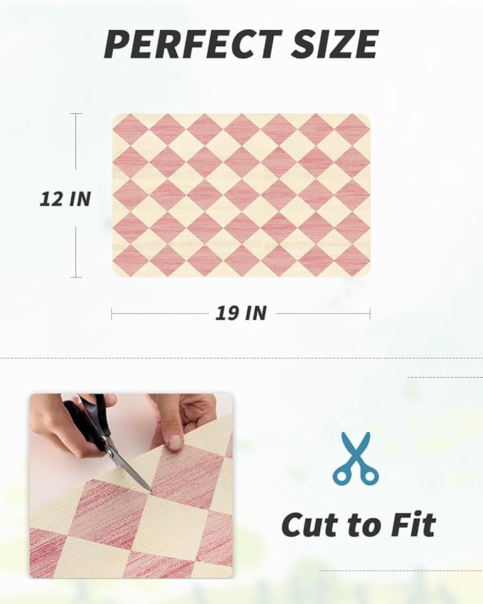 AMOAMI Coffee Mat Hide Stain Rubber Backed Absorbent Dish Drying Mat for Kitchen Counter - Fits Under Coffee Maker or Machine - PINK 12X19