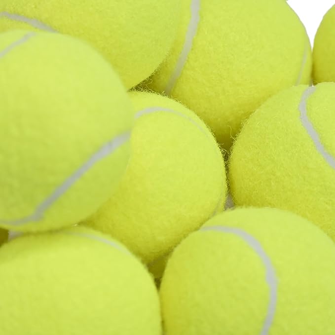 LITIAN 12 Pack Practice Tennis Balls for Beginners – High Elasticity Bulk Tennis Balls for Dog Training, Fetch & Play, with Mesh Carry Bag
