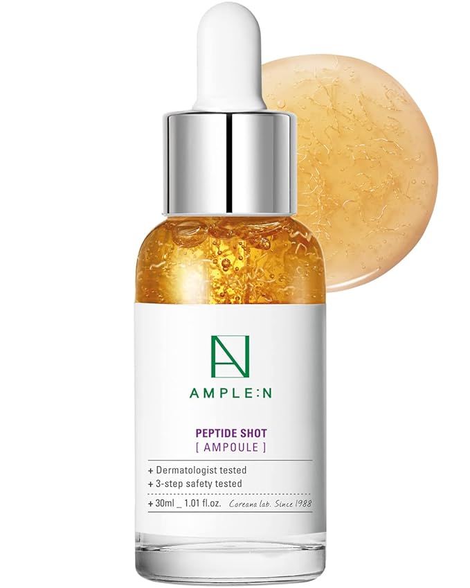 AMPLE:N Peptide Shot Ampoule - Anti-Aging Face Ampoule with Peptide Threads to Minimize Wrinkles and Improve Firmness - Peptide Serum to Lift Sagging Skin - Visibly Plump, 1.01 fl. Oz
