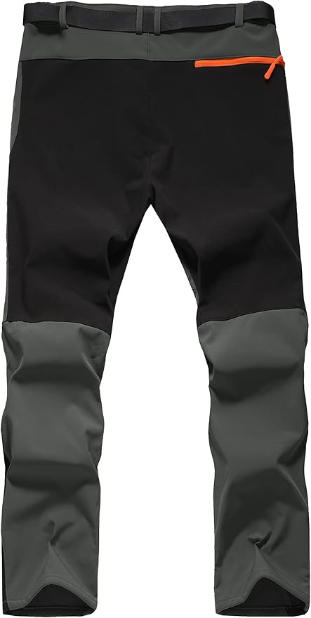 Men's Hiking Snow Ski Pants Softshell Fleece Lined Winter Water Repellent Outdoor Fishing Cargo Pants