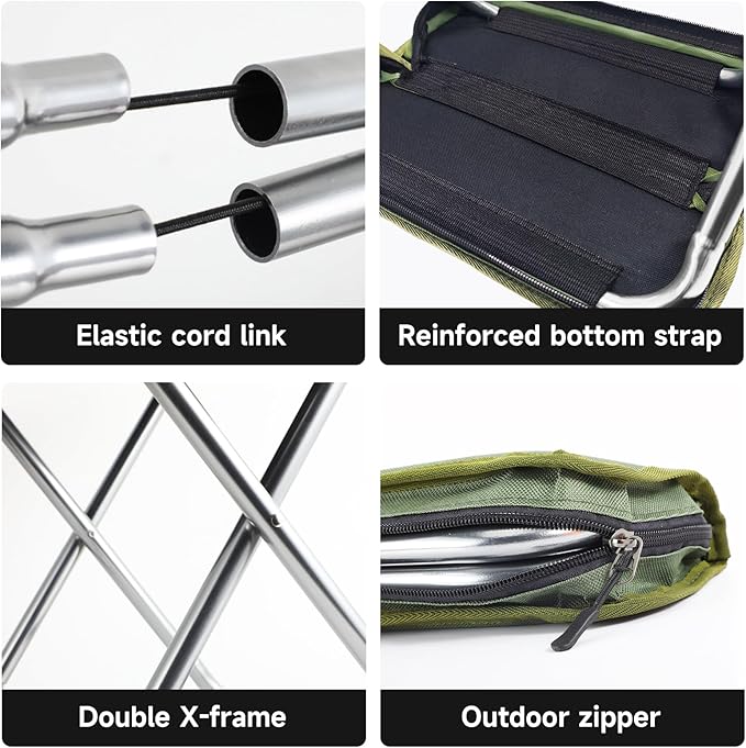 Camping Stool,Portable Foldable Stool aldult Collapsible Stool Chairs Fishing for Outdoor Hiking 300 LBS Load