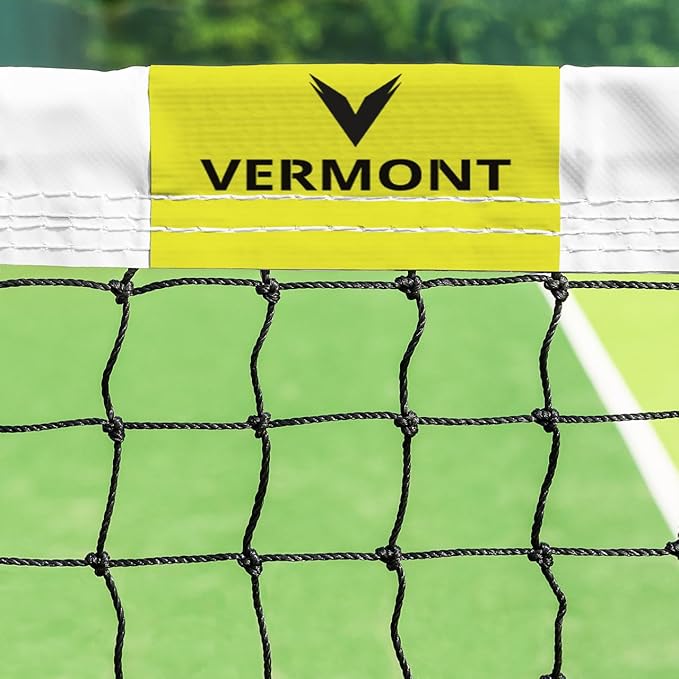 VERMONT Tennis Net – Championship Quality, Heavy-Duty HDPE | 42ft Doubles or 33ft Singles | 4 Thickness Options (2mm–3.5mm)