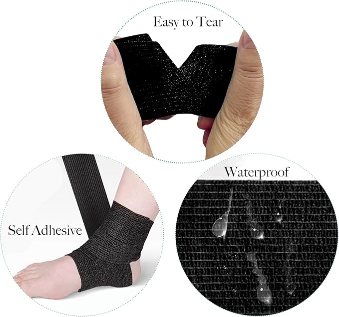 32 Rolls Self Adhesive Bandage Wrap 2 inch Cohesive Bandage Wrap Stretch Bandages Wraps Tape Colorful Elastic Self-Adherent Tape for Wrist Ankle Sports Swelling Sprains