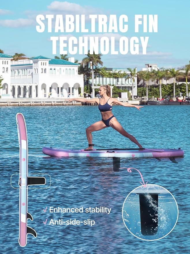 Niphean(Ultra-Light)Inflatable Paddle Board with (Beginner Friendly) StabilTrac Fin and Durable SUP Accessories, 10' Stand Up Paddle Boards for Adults & Youth, Versatile Yoga Paddle Board, Gift Ideas