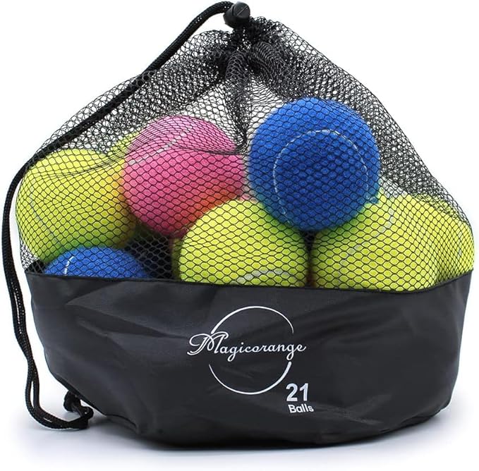 Magicorange Tennis Balls, 21 Pack Advanced Training Tennis Balls Bulk Practice Balls, Come with Mesh Bag for Easy Transport, Good for Beginner Training Ball