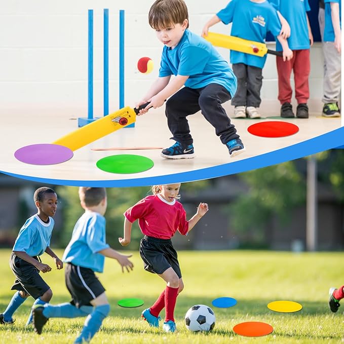 9 inch Spot Markers Flat Field Cones, Non Slip Rubber Agility Markers Flat Field Cones for Soccer Basketball Sports Speed Agility Training (6 pcs)