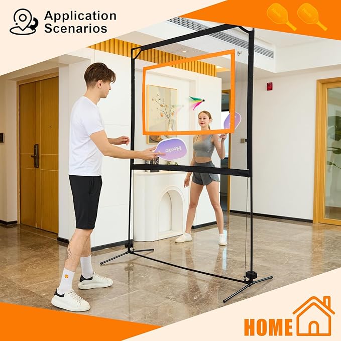 Portable Paddle Game with Net - Indoor & Outdoor and Backyard Games - Similar to Badminton, Tennis and Pickleball Set - Fun Games for Family