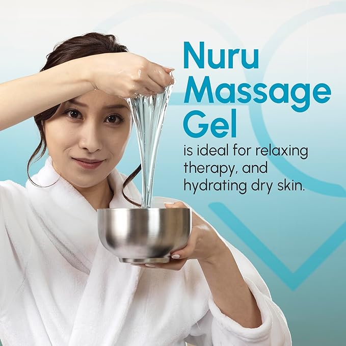 Nuru Massage Gel (1.32 gal) | Water-Based | Paraben & Glycerine Free | Formulated with Natural Seaweed, Green Tea, Liquorice Extract, Vitamin B5, & Organic Aloe Vera