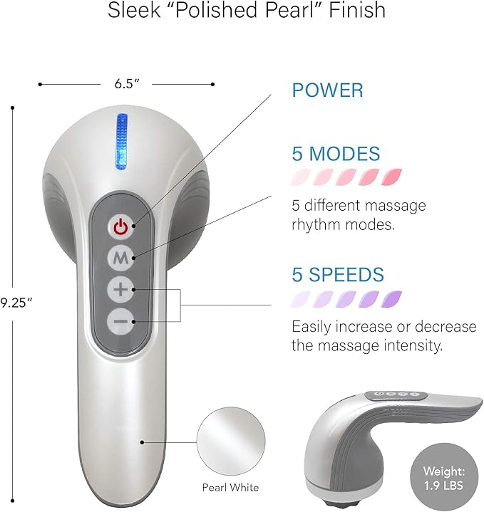 Daiwa Felicity Multipurpose Body Massager โ Cordless Handheld Cellulite Remover Body Sculpting Machine - Electric Contouring Massage Tool for Butt Legs Belly Fat Stomach Celulitis Lymphatic Drainage