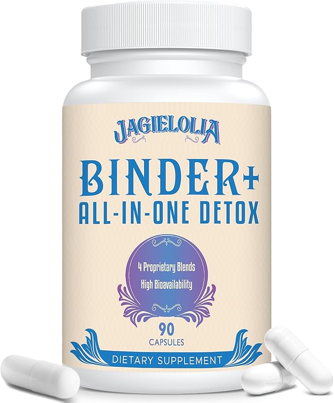 All-in-One Detox Binder Supplement 1500 MG - High Bioavailability, Liver Gut Detox Cleanse with Activated Charcoal, Zeolite & Bentonite Clay for Toxins, Liver, Digestive, 90 Vegan Capsules