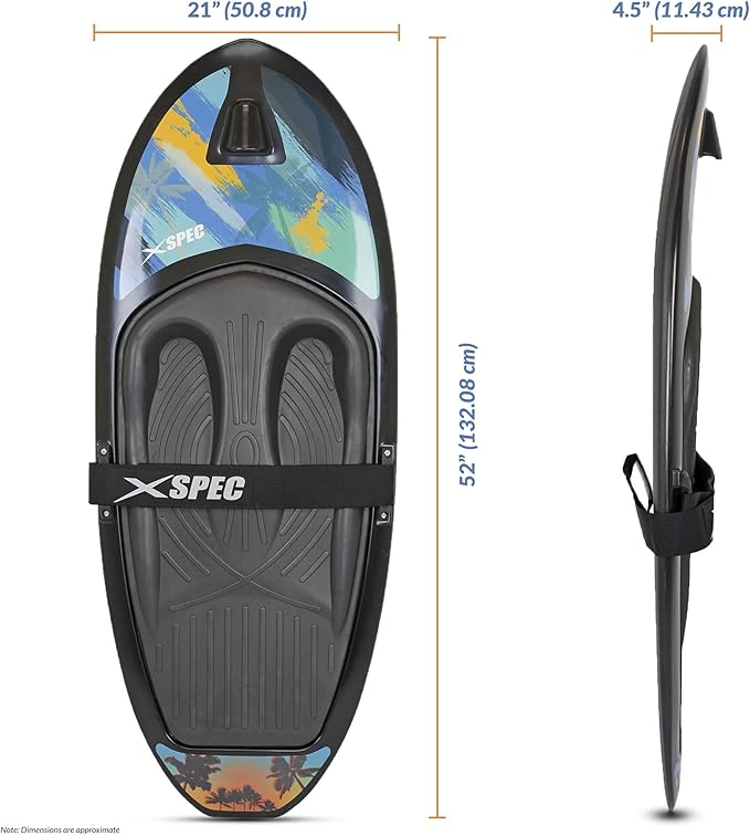 Xspec Kneeboard with Hook Strap for Knee Surfing Boating Waterboarding Kneeling with Padded Foam Surface for Kids, Teens & Adults