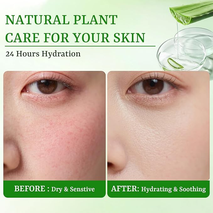 Aloe Vera Face Masks Skincare Soothing Face Mask Hydrating Face Masks Moisturizing Face Mask for Dry, Oil,Sensitive Skin, Aloe Face Sheet Masks for After Sun Care, Calming, Refreshing,10 Pack