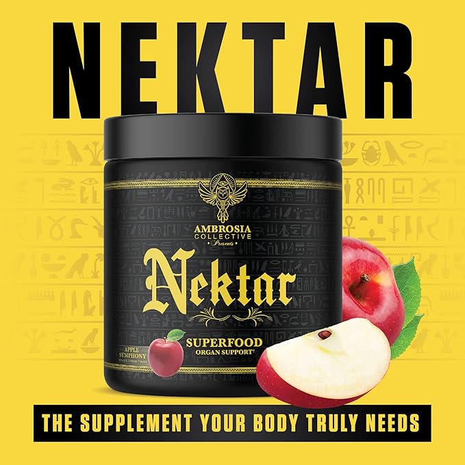 Ambrosia Nektar - Superfood Powder | Complete Health Supplement | Organ Support - Liver, Kidney Health | 30 Servings (Apple Symphony)