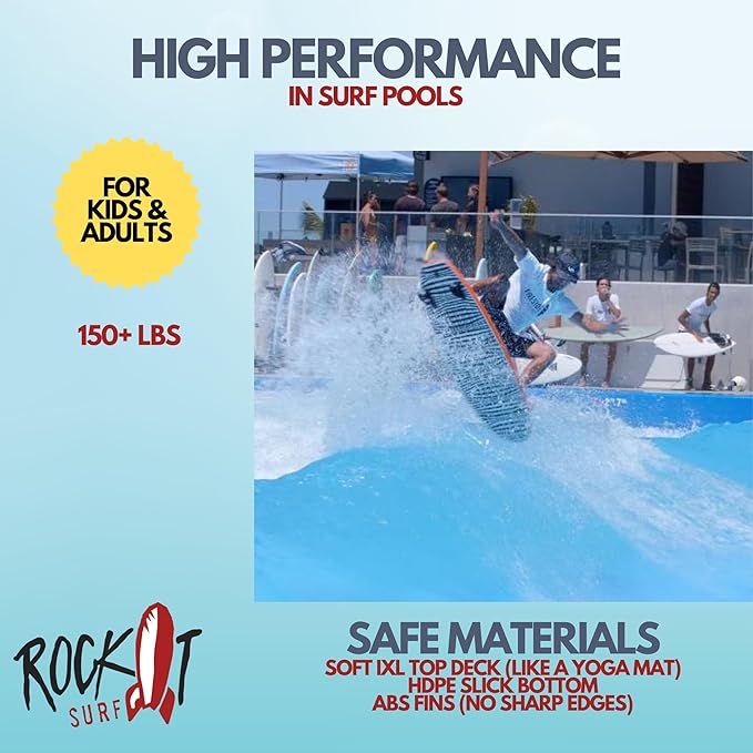 Rock-It 4'10" CHUB Soft Top Surfboard - Kids & Mini, Easy to Paddle & Maneuverable for Beginners