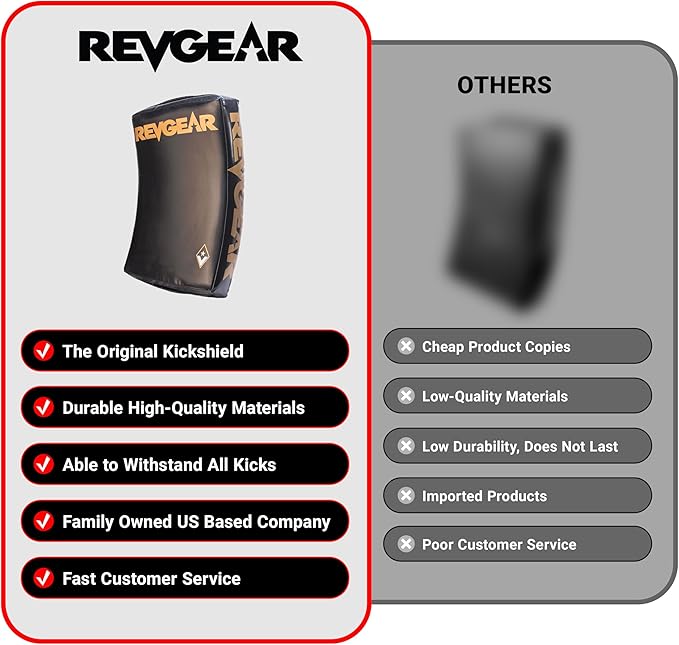 Revgear Kick Pad Shield, Body Shield for Martial Arts, Muay Thai, MMA, Karate, Kickboxing, Blocking, Kickguard, Self-Defense - Multi-Discipline Use