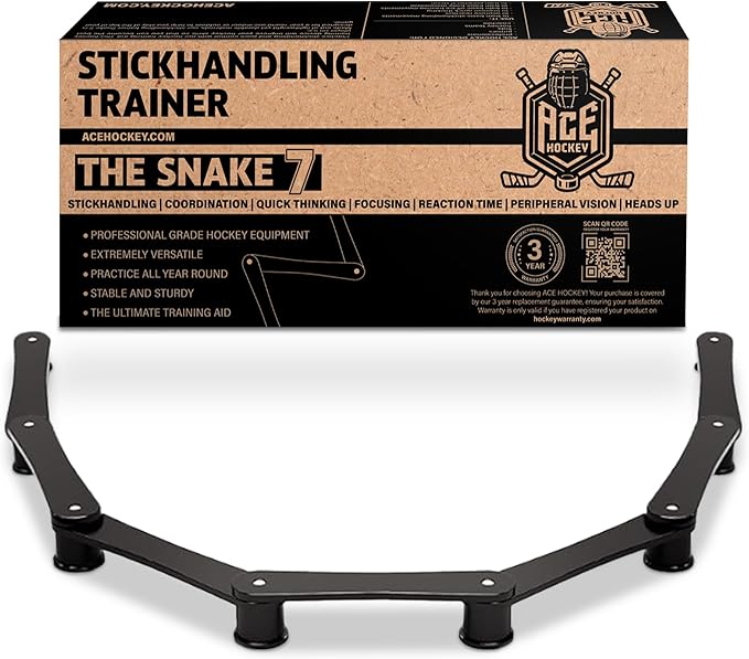The Snake Trainer - Lightweight Stickhandling Training Tool - Hockey Training Equipment for Puck Control, Reaction Time and Coordination - Portable, Durable and Adjustable