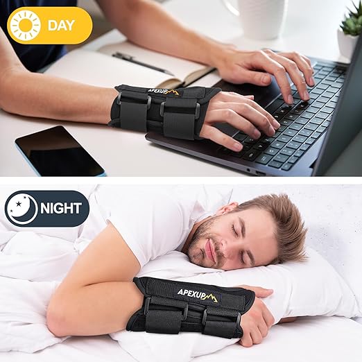 APEXUP Wrist Brace for Carpal Tunnel, Night Pain Relief Hand Brace with Adjustable Wrist Wraps and Splint for Men and Women, Ideal for Tendonitis, Arthritis, and Sprains (S, Right)