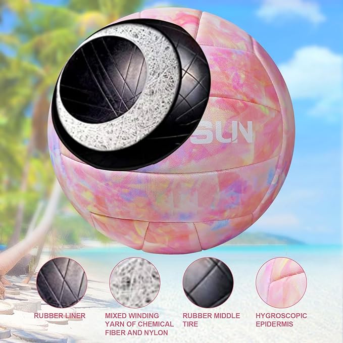 Soft Official Volleyball for Indoor Outdoor Beach, Size 5 Training Volleyball for Beginner Teenager Adult…