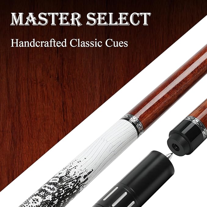 Advanced Pool Stick with Telescopic Cue Extension, Original Dyeing Brown Cue Sticks for Billiard Enthusiasts, 58'' Pool Cue Set with Accessories (Leatheret Carry Bag, Chalks, Gloves)