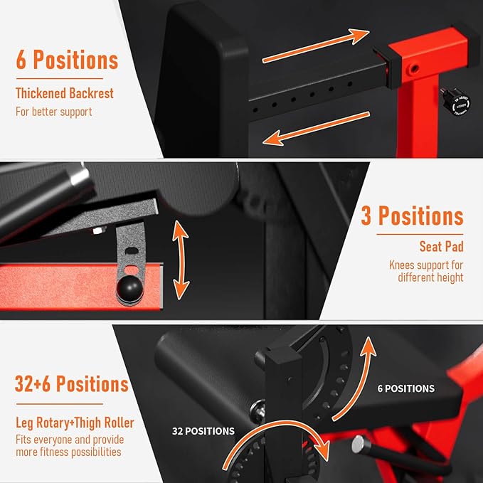 All-in-One Leg Extension and Curl Machine, Adjustable Seated Leg Rotary Extension Machine for Lower Body, Plate Loaded Home Gym Weight Machine for Thigh Workouts