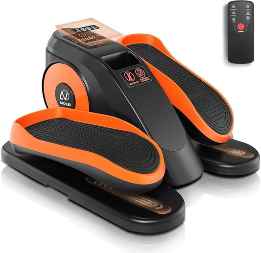 ANCHEER Under Desk Elliptical, Ellipse Leg Exerciser for Seniors Fully Assembled , Electric Seated Pedal Exerciser with Remote Control & 12 Adjustable Speed/Resistance