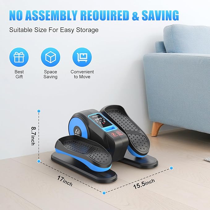 ANCHEER Under Desk Elliptical, Electric Leg Exerciser While Sitting for Seniors, Fully Assembled Motorized Ellipse Leg Exerciser Seated Elliptical Machine with 12 Adjustable Speeds