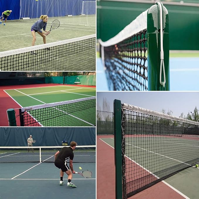 ProGoal Tennis Net 42FT Professional Heavy Duty Nylon Net, Compatible with All Standard Tennis Posts, Included Indoor Outdoor Court