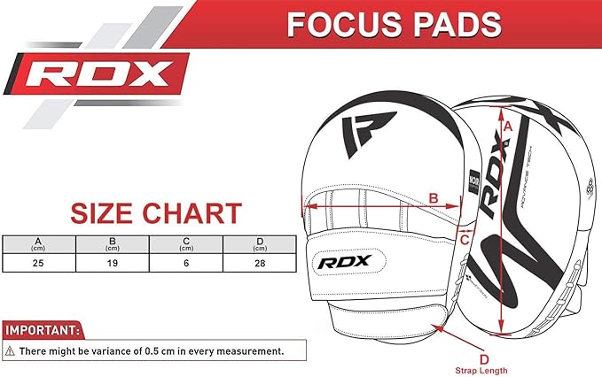 RDX Boxing Pads Focus Mitts, Convex Skin Leather Curved Hand Pad with Adjustable Strap, Hook and Jab Hand Strike Shield for MMA, Martial Arts, Punching Target, Muay Thai Training Matte Black