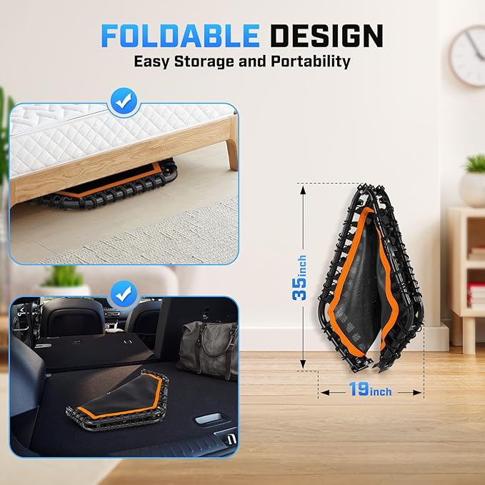 ANCHEER 50" Rebounder Trampoline for Adults With Bar, 550 LBS Mini Trampoline Quiet Exercise Bungee Jumping Cardio Trainer Workout