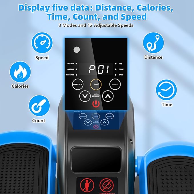 ANCHEER Under Desk Elliptical, Ellipse Leg Exerciser for Seniors Fully Assembled , Electric Seated Pedal Exerciser with Remote Control & 12 Adjustable Speed/Resistance