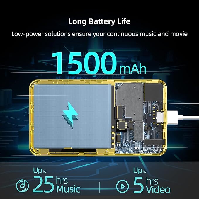 80GB MP3 Player with Bluetooth and WiFi, MP4 MP3 Player with Spotify,Spotify Kids,4" Full Touch Screen with Pandora, Music Player with Audible,Android MP3 with Speaker (Gold_Black)