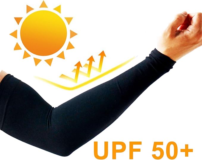 PFFY 2 Pairs UV Protection Cooling Arm Sleeves for Men and Women UPF 50 Sun Sleeve