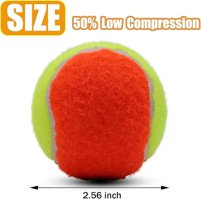 Magicorange Tennis Balls, 20 Pack Low Compression Stage Tennis Ball for Beginners Youth Kids Training Practicing with Mesh Bag for Easy Transport