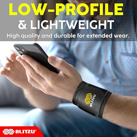 BLITZU Carpal Tunnel Wrist Brace, 2 Pack Wrist Compression Straps for Pain Relief. Wrist Bands Support for, Tendonitis, Weightlifting, Working Out, Left and Right Hand Protection