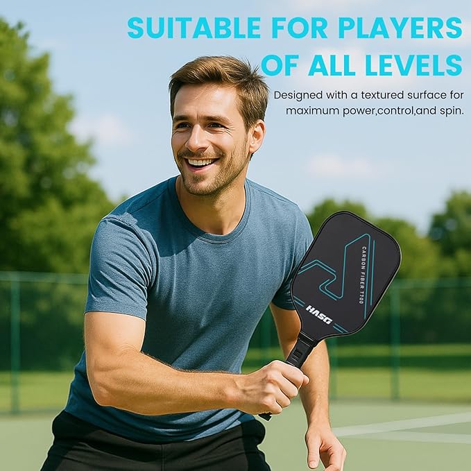 Pickleball Paddles, T700 Raw Carbon Fiber Pickleball Paddle Professional Pickleball Rackets with 16mm Honeycomb Core - Enhanced Power & Spin & Precision Pickleball Paddles Set with Cover and Grip Tape