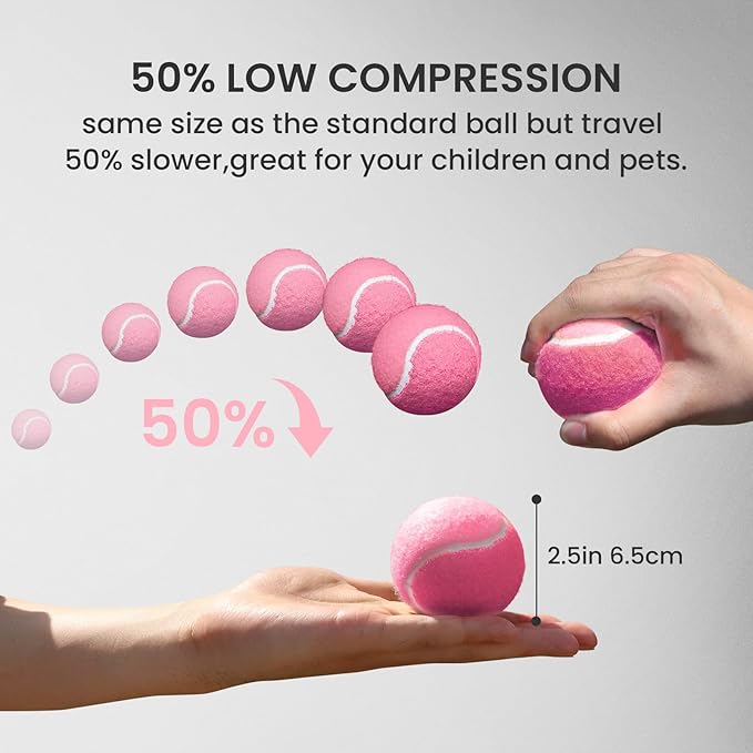 FINGER TEN Kids Tennis Balls for Dogs Youth Beginners Practice Durable Orange Low Compression Stage Pressureless Bulk Training Tool Playing with Pet