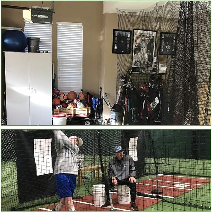 Baseball Softball Backstop Nets, Heavy Duty Sports Netting Barrier #18 Baseball Netting 10'x10'/10'x20'/15'x15'…