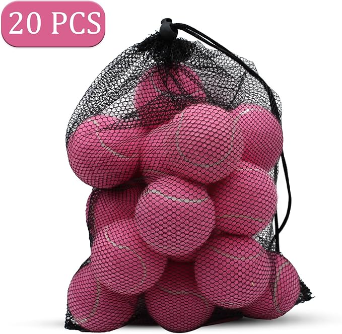 Swingers 20 Pack Training Tennis Balls, High Elasticity Practice Balls for Beginner, with Mesh Carry Bag