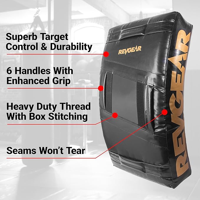 Revgear Kick Pad Shield, Body Shield for Martial Arts, Muay Thai, MMA, Karate, Kickboxing, Blocking, Kickguard, Self-Defense - Multi-Discipline Use